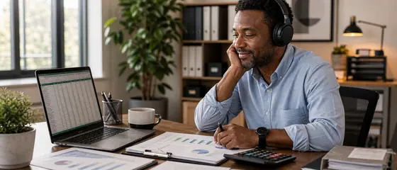 Listener enjoying an Audible story